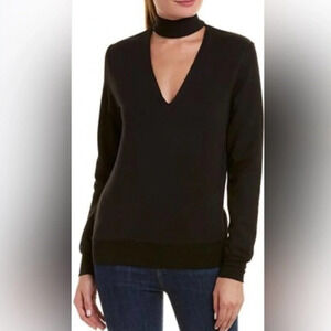 BAILEY/44 Eye Splice Black Choker Sweatshirt Size Large